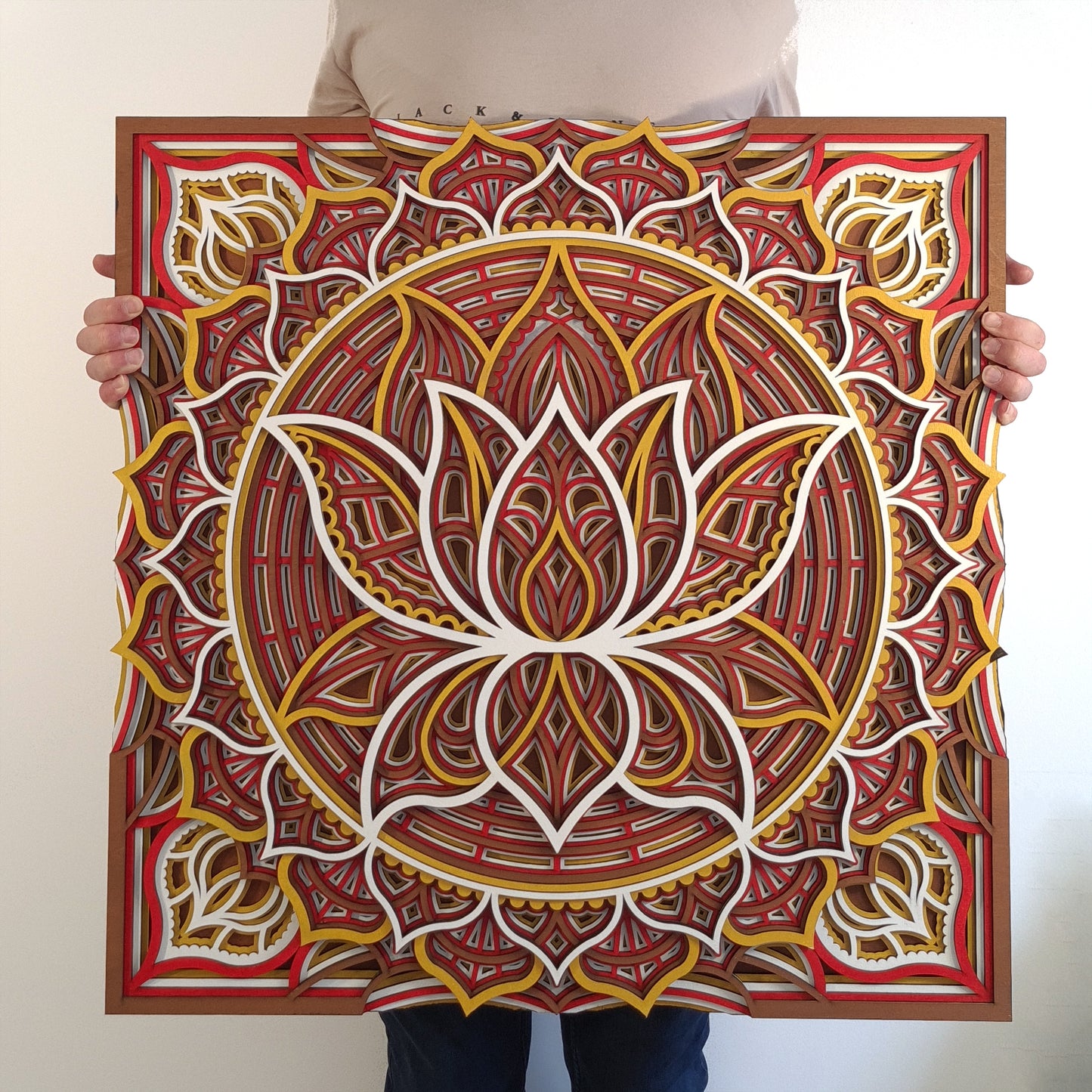 Mandala wall decoration "Lotus Flower" - 3 sizes - unique decorative gift for living room, bedroom, and dining room