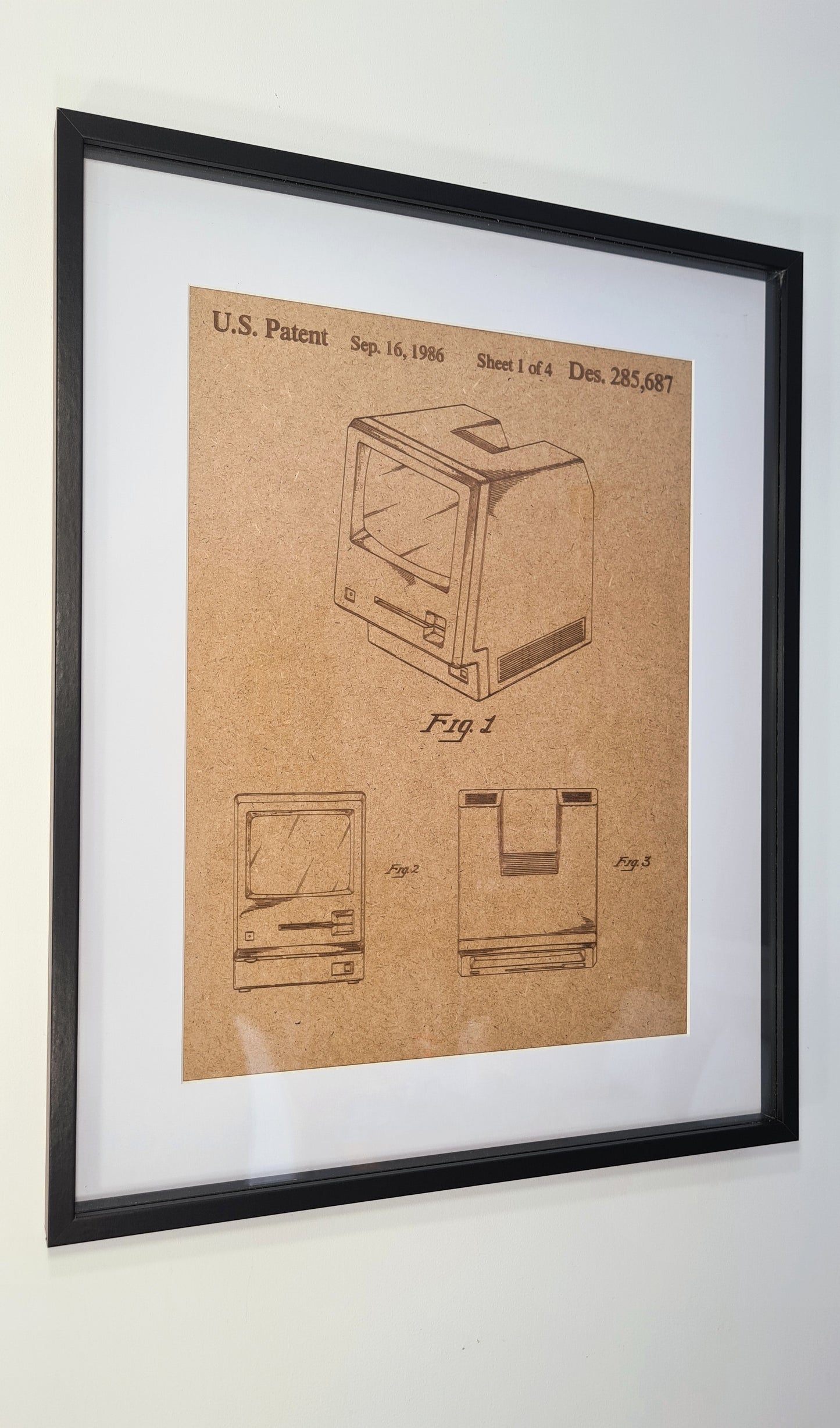 Laser Engraved Frame - Official Macintosh Patent - Unique Decorative Gift for Living Room, Bedroom, and Dining Room