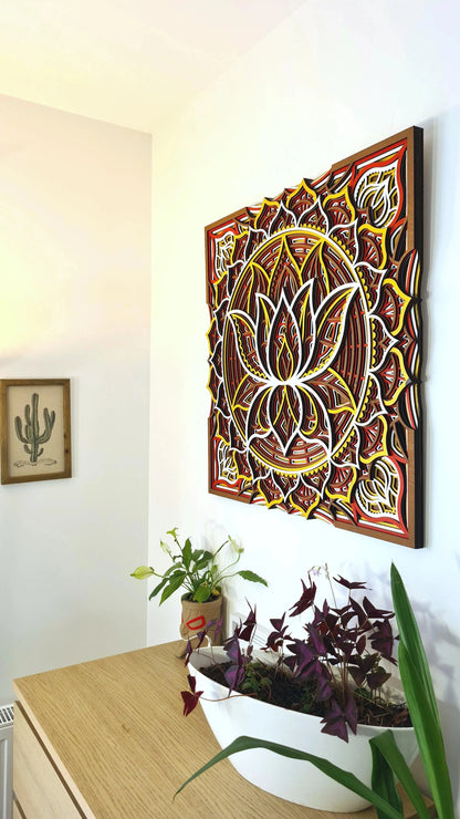 Mandala wall decoration "Lotus Flower" - 3 sizes