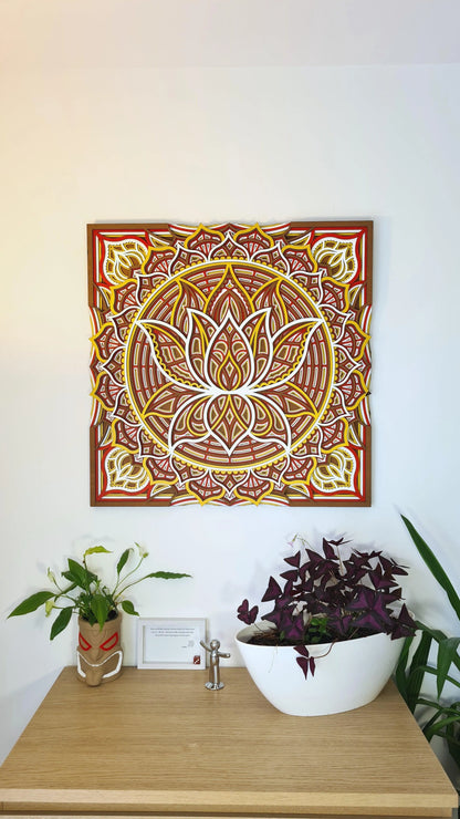 Mandala wall decoration "Lotus Flower" - 3 sizes