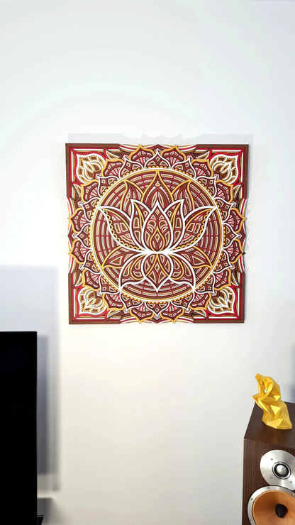 Mandala wall decoration "Lotus Flower" - 3 sizes