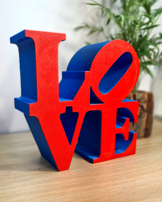 Customizable Love Sculpture - BLUE - Family and friends names