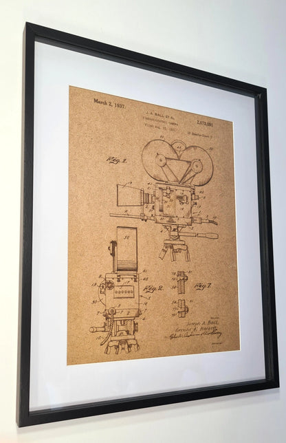 Official cinema camera patent - Laser engraved wood - YourLittleFactory