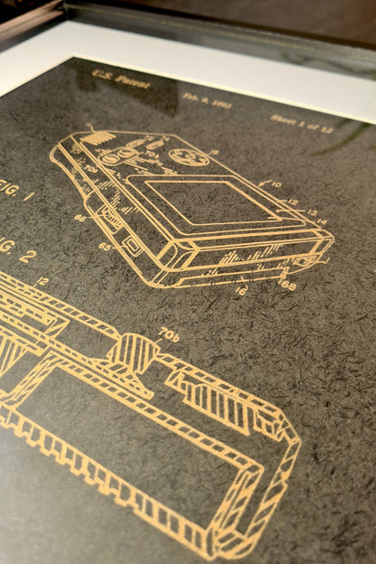 Official Game Boy patent - Laser engraved wood - YourLittleFactory