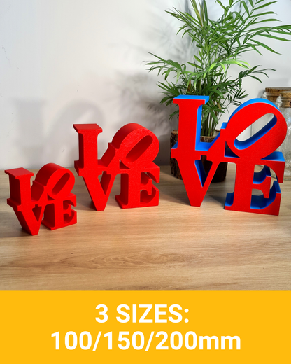 Customizable Love Sculpture - RED - Family and friends names