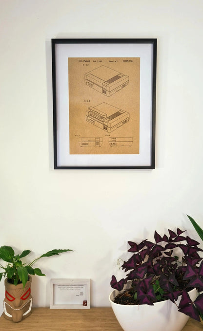 Official Nes console patent - Laser engraved wood - YourLittleFactory