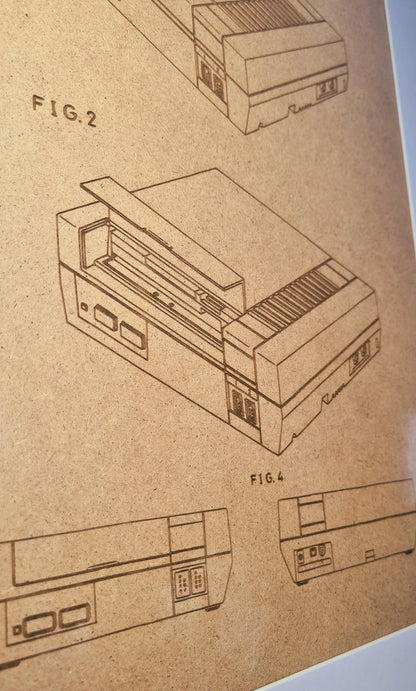 Official Nes console patent - Laser engraved wood - YourLittleFactory