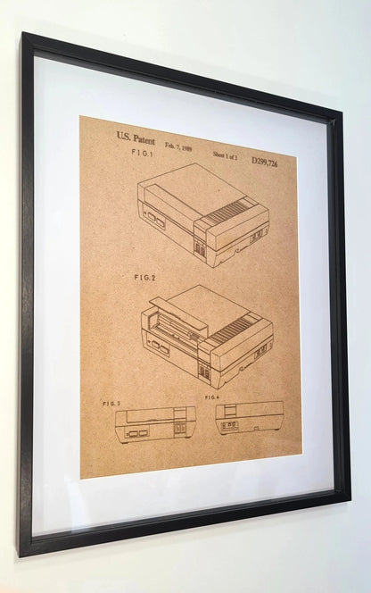 Official Nes console patent - Laser engraved wood - YourLittleFactory