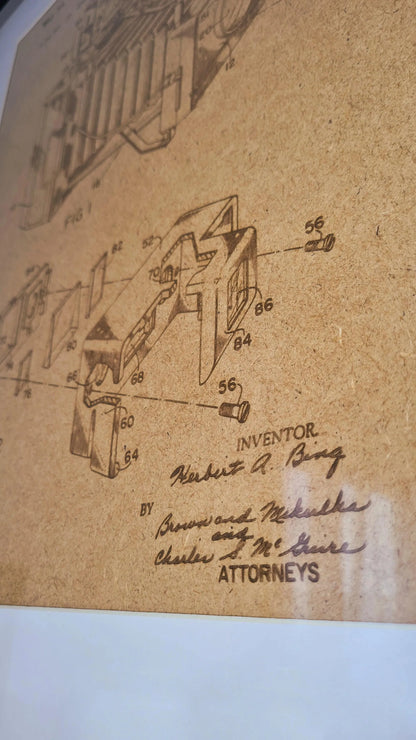 Official camera patent - Laser engraved wood - YourLittleFactory