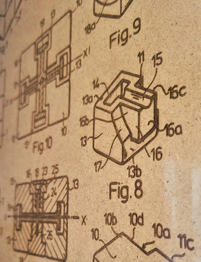 Official Rubik's Cube patent - Laser engraved wood - YourLittleFactory