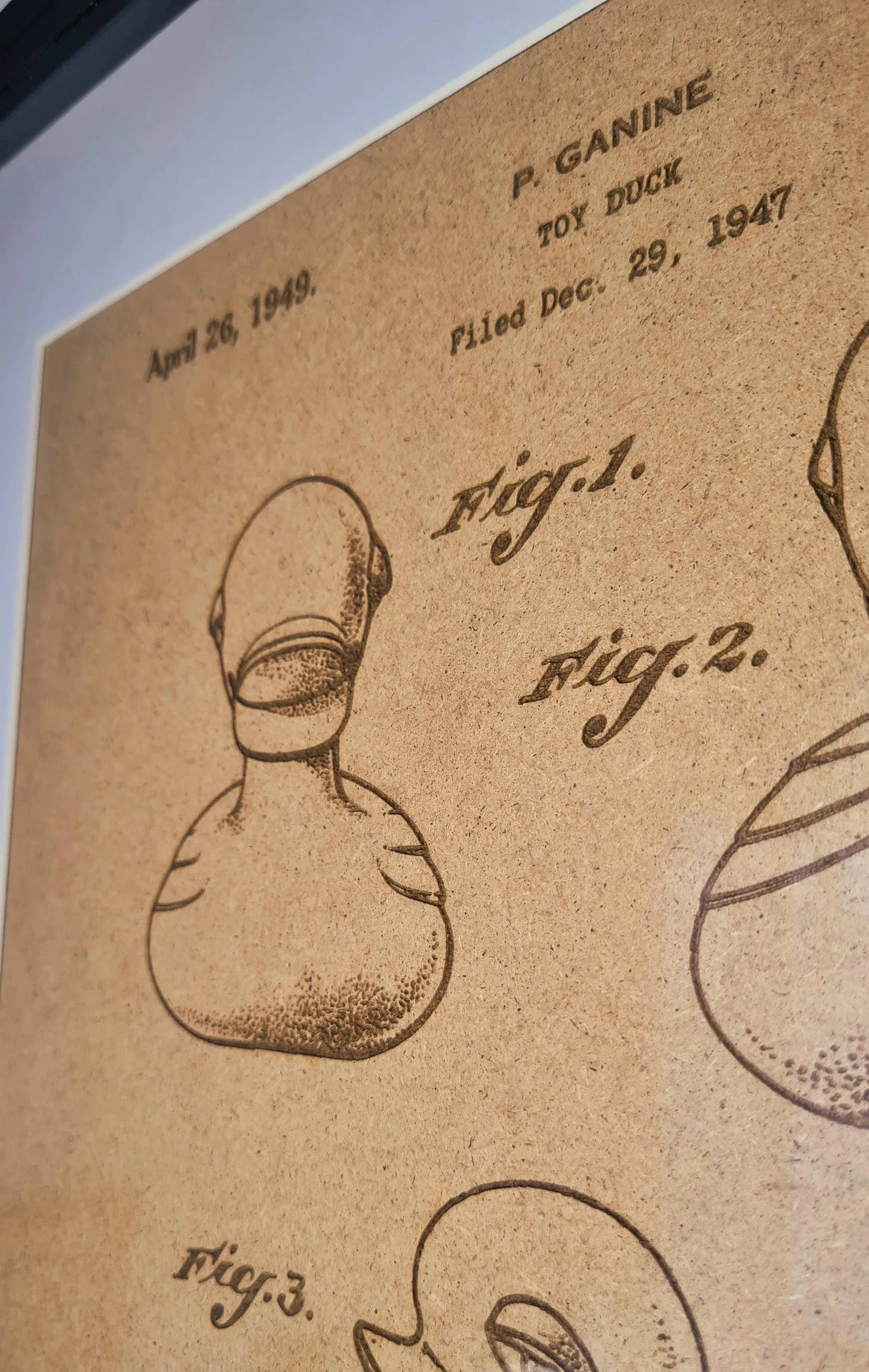 Official bath duck patent - Laser engraved wood - YourLittleFactory