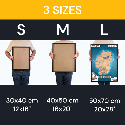 GTA V 3D framed city map Black and White wall art living room - video game gifts - gamer gift - birthday gift for him - room decoration - fantasy maps