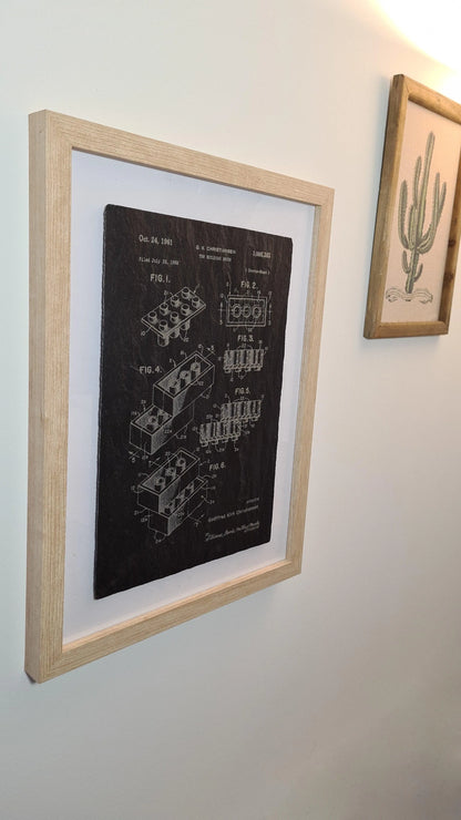 Official Lego brick patent - Laser engraved decorative slate - YourLittleFactory