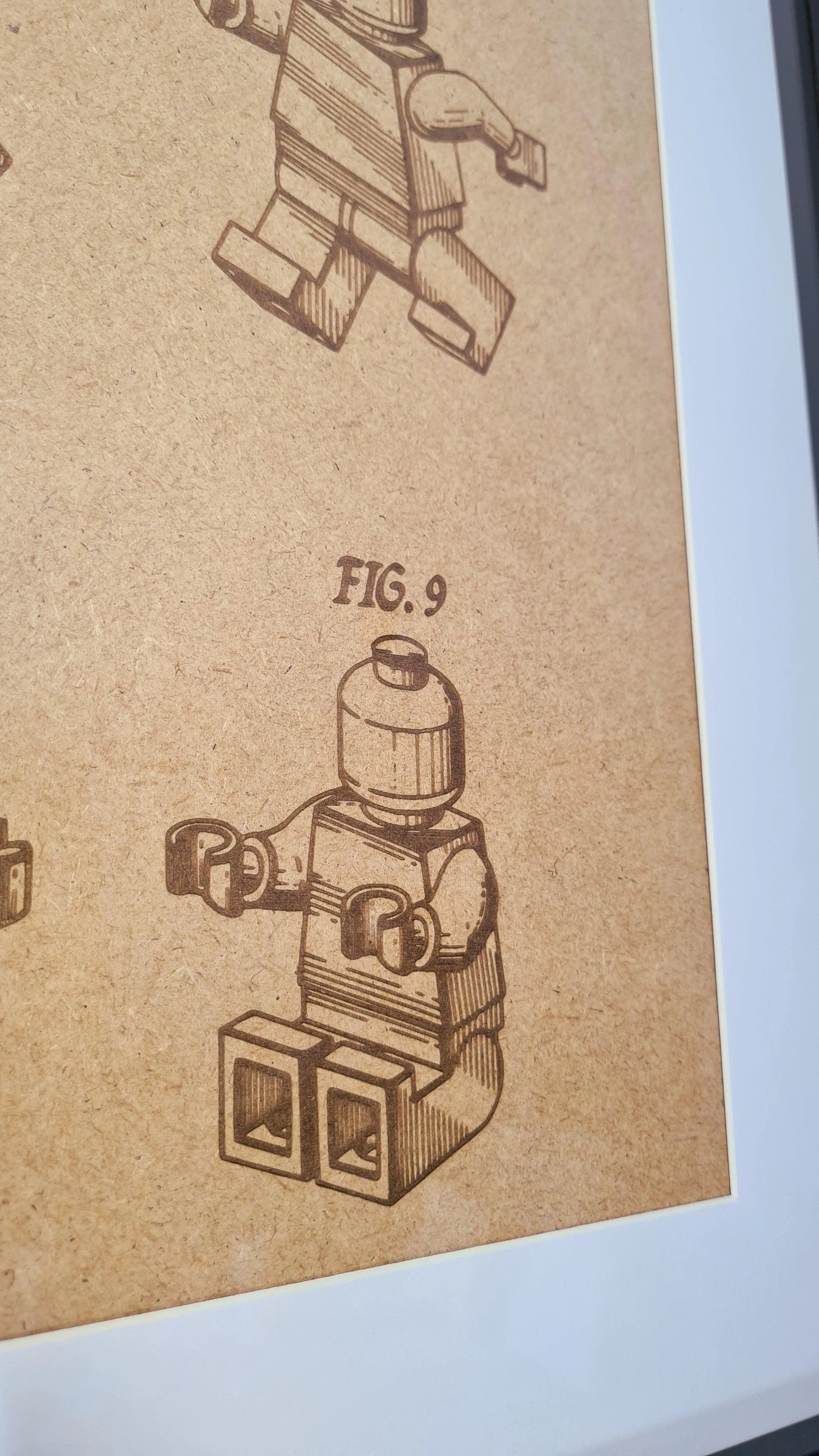 Official Lego minifigure patent - Laser engraved wood - YourLittleFactory