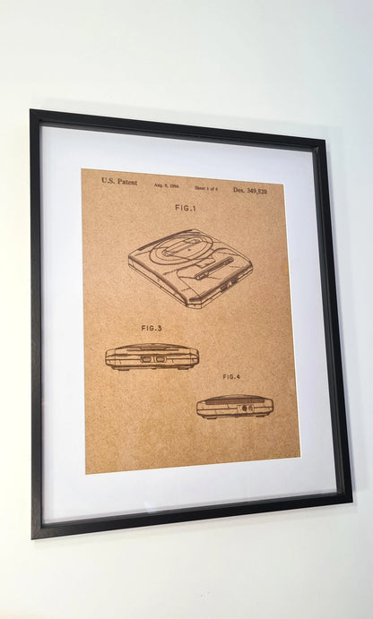 Official Megadrive (Genesis) patent - Laser engraved wood - YourLittleFactory