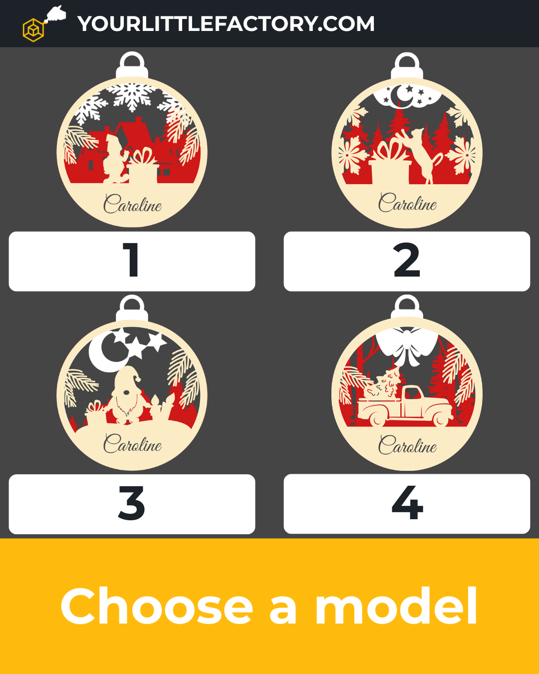 Customizable Christmas Tree Ornaments – Laser Engraved & Hand-Painted, Add Any Family Name, Festive Designs Include Santa, Snowman, Cats and More