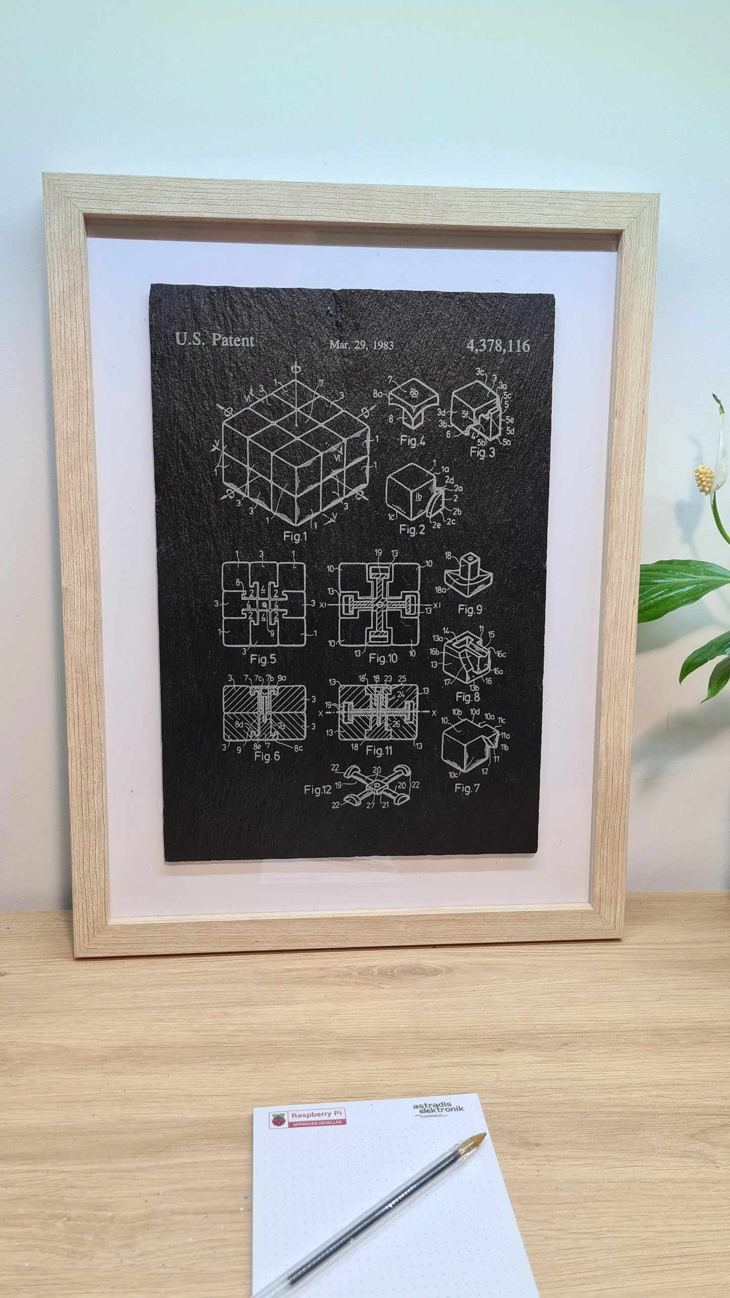 Official Rubik's Cube patent - Laser engraved slate - YourLittleFactory