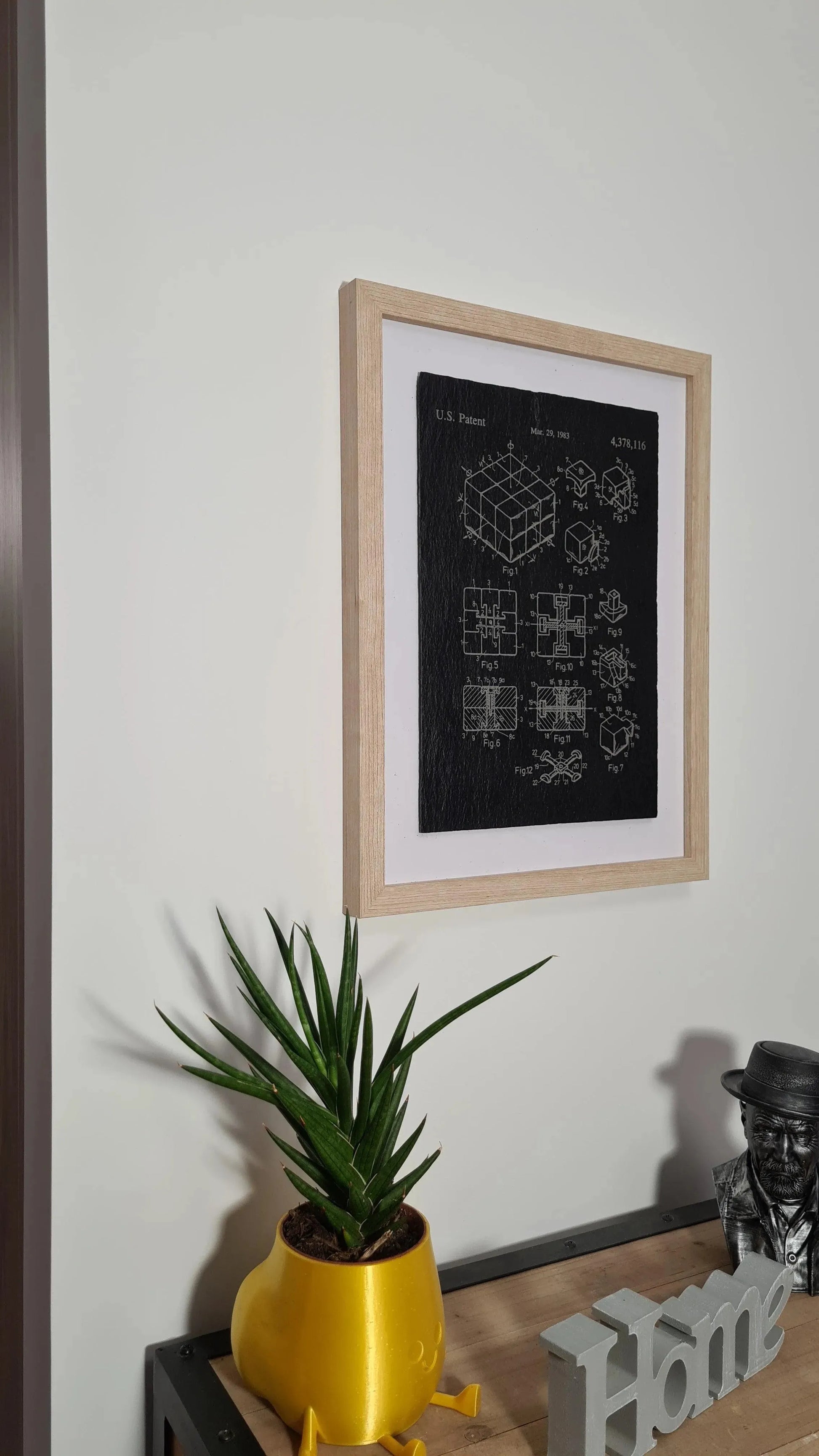 Official Rubik's Cube patent - Laser engraved slate - YourLittleFactory