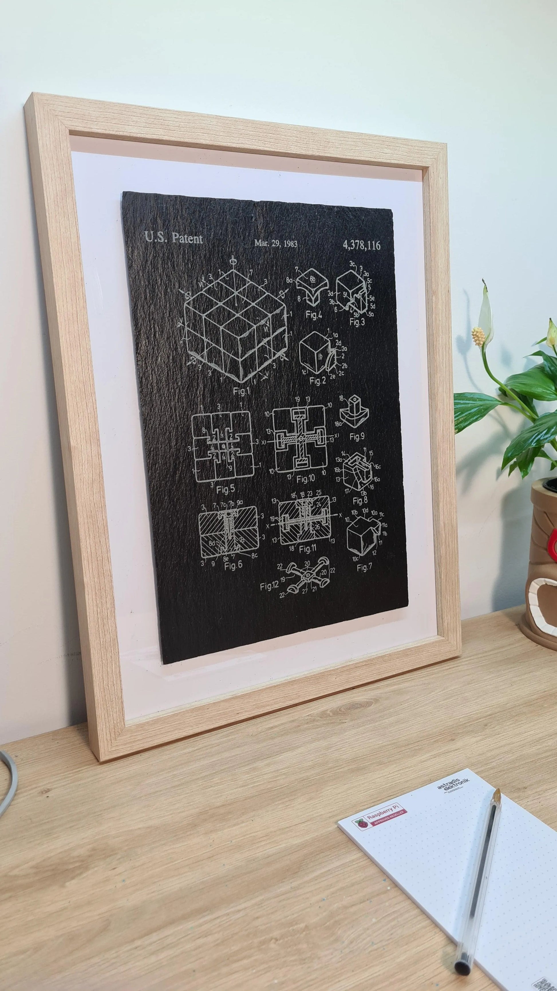 Official Rubik's Cube patent - Laser engraved slate - YourLittleFactory