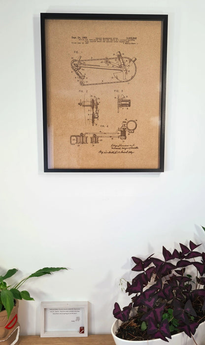 Official Shimano gear selector patent - Laser engraved wood - YourLittleFactory