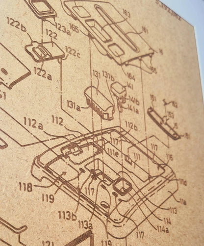 Official SuperNes patent - Laser engraved wood - YourLittleFactory