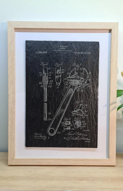 Official wrench patent - Laser engraved slate - YourLittleFactory